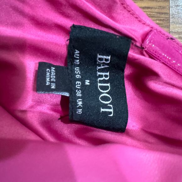 BARDOT faux leather Mariella Mini Dress In Hot Pink SIZE M - Picture 4 of 9